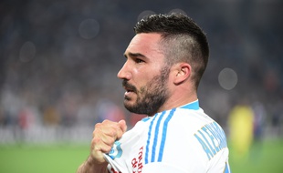 Romain Alessandrini après son but lors d'OM-Monaco, le 10 mai 2015.