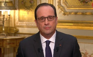 François Hollande pour ses voeux du 31 décembre 2014.