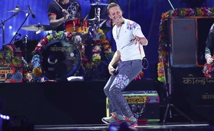 Chris Martin lors d'un concert de Coldplay à Las Vegas en 2017.