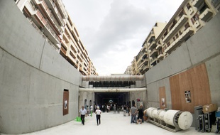 La rampe qui fera le lien entre la surface et le souterrain, rue de France