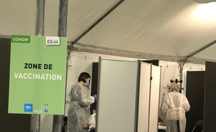 En janvier 2021 au centre de vaccination contre le Covid-19 de Gerland à Lyon.