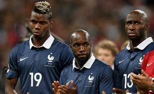 Les Français Pogba, Diarra et Mangala, le 17 novembre 2015 à Wembley.