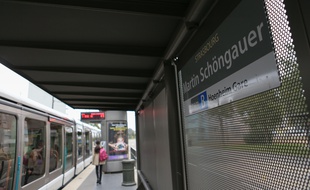Strasbourg le 14 octobre 2016. Station tram Marin Schongauer à l'Elsau.