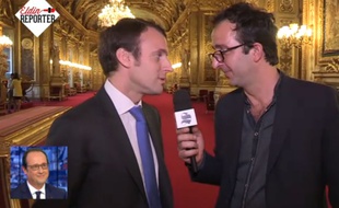 Emmanuel Macron et Cyril Eldin, du Supplément.