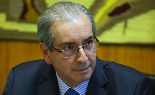 Eduardo Cunha dans son bureau à l'Assemblée nationale le 15 octobre 2015 à Brasilia