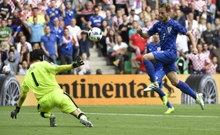 Le milieu de terrain de la Croatie Ivan Rakitic, le 17 juin 2016 contre les Tchèques à Saint-Etienne.