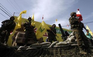 Des membres du Hezbollah chiite libanais, le 24 mai 2015 à Nabatiyeh