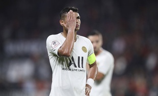 Thiago Silva lors de la défaite du PSG à Rennes, le 19 août 2019.