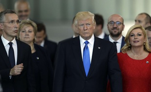 Donald Trump lors de sa visite officielle à Bruxelles le 25 ma 2017