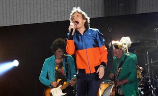 Mick Jagger et les Rolling Stones lors du festival Desert Trip à Indio, en Californie, le 7 octobre 2016.