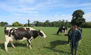 Nicolas Bouesnel gère un troupeau d'une cinquantaine de vaches à Miniac-Morvan en Ille-et-Vilaine.