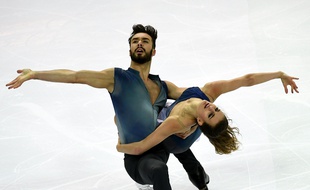 Gabriella Papadakis et Guillaume Cizeron le 10 décembre 2016 à Marseille lors de la finale du Grand Prix ISU