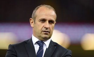Philippe Saint-André après la défaite du XV de France face à la Nouvelle-Zélande en quarts de finale de la Coupe du monde, le 17 octobre 2015.