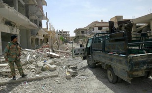 Forces pro-gouvernementales le 8 avril 2016 à al-Qaryatayn