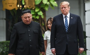 Le président américain Donald en compagnie du leader nord-coréen Kim Jong Un à Hanoï, au Vietnam, le 28 février 2019.