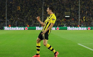Robert Lewandowski après son quadruplé face au Real Madrid, le 24 avril 2013