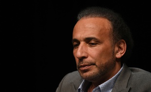 Bordeaux, le 26 mars 2016. Tariq Ramadan photographié lors d'une conférence sur le Vivre ensemble.