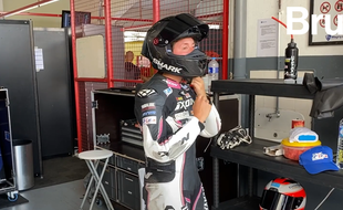 La pilote Line Vieillard à l'entraînement.