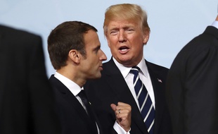 Emmanuel Macron et Donald Trump au G20, le 7 juillet 2017. Christian Charisius/dpa via AP