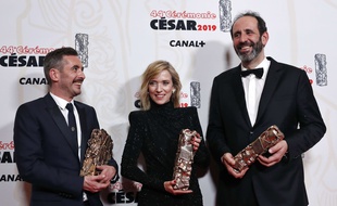 Xavier Legrand, Léa Drucker et Alexandre Gavras, récompensés pour leur film «Jusqu'à la garde», sur les violences conjugales.