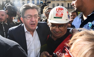 Jean-Luc Mélenchon lors la manifestation contre la reforme du Code du travail à Marseille, le 12 septembre 2017