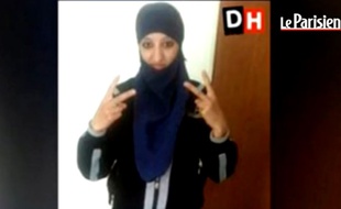 Capture d'écran d'une vidéo du Parisien montrant Hasna Ait Boulahcen, la jeune femme soupçonnée de s'être fait exploser à Saint-Denis.