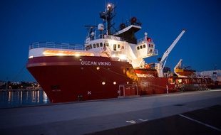 L'Ocean Viking, le nouveau bateau de secours de SOS Méditerranée et Médecins sans Frontières, le 4 août 2019 à Marseille.