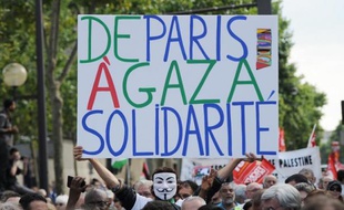 Manifestation de soutien aux Palestiniens de Gaza le 23 juillet 2014 à Paris