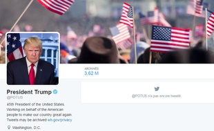 Capture d'écran du compte Twitter POTUS le 20 janvier 2017.