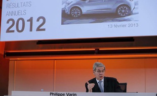 Philippe Varin, le 13 février 2013 à Paris, lors de la présentation des résultats annuels 2012 de PSA Peugeot Citroën.