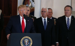 Le président américain Donald Trump, le vice-président Mike Pence et le secrétaire d'Etat Mike Pompeo, le 3 janvier 2019.