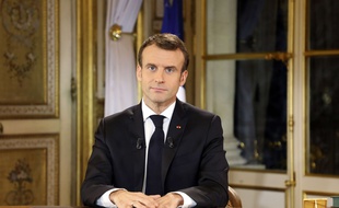Emmanuel Macron lors de son allocution aux Français le 10 décembre 2018 pour répondre à la crise des «gilets jaunes».