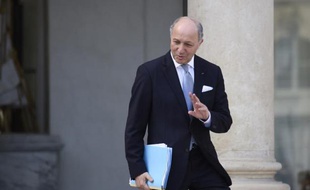 Le ministre des Affaires étrangères, Laurent Fabius, à l'Elysée le 9 avril 2014