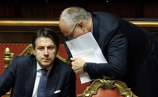 Le Premier ministre italien Giuseppe Conte au Sénat à Rome, le 10 septembre 2019.
