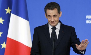 Le président de la République Nicolas Sarkozy, lors de la Conférence sur la finance internationale à l'Elysée, le 22 novembre 2011 à Paris.