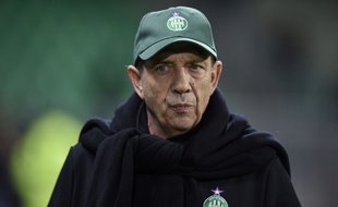 Jean-Louis Gasset pour son premier match avec la casquette de l'ASSE, vendredi face à Strasbourg (2-2).