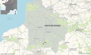 Le lieu de l'accident sur l'autoroute A1.