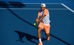 Lucas Pouille à l'Open d'Australie le 15 janvier 2017.