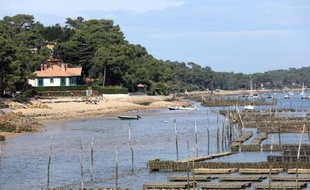 Un bassin d'ostréiculture le 19 octobre 2013 au Cap-Ferret dans le bassin d'Arcachon