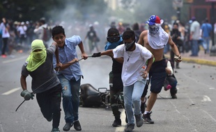 Une manifestation antirégime à Caracas, au Venezuela, le 30 juillet 2017, jour de l'élection de l'Assemblée Constituante.