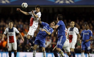 Une tête de Thiago Motta pendant le match retour Chelsea-PSG, le 8 avril 2014.
