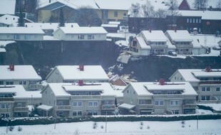 Dans le village de Gjerdrum, à 25 kilomètres au nord d'Oslo, ce matin.