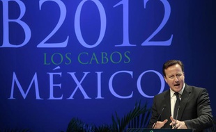 David Cameron, devant le B20, le 18 juin à Los Cabos au Mexique.