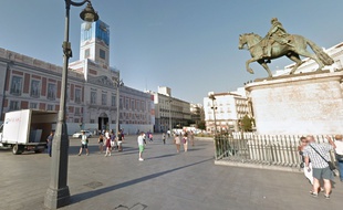 Place Puerto del sol. Madrid. Capture d'écran Google Map