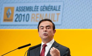 Le président de Renault, Carlos Ghosn, le 30 avril 2010. Il a gagné 9,2 millions d'euros en 2009.