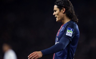 Edinson Cavani lors du match entre Paris et Lyon le 13 janvier 2016.