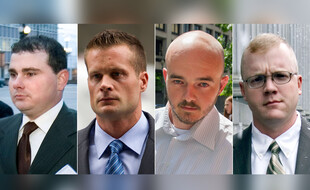 Quatre ex-employés de Blackwater condamnés pour le meurtres de civils irakiens: Dustin Heard, Evan Liberty, Nicholas Slatten and Paul Slough,