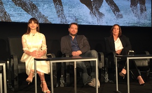 Felicity Jones, Gareth Edwards et Kathleen Kennedy à la conférence de presse de Rogue One: A Star Wars Story