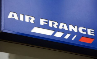 Le logo de la compagnie aérienne Air France, le 25 mars 2010 à Paris