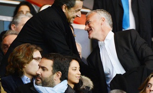 Nicolas Sarkozy et Didier Deschamps au Parc des Princes.